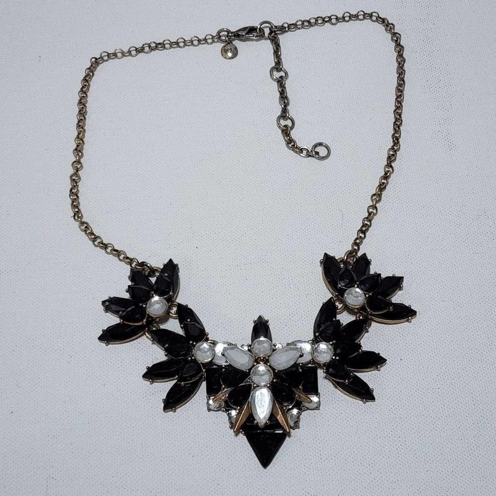 J. Crew black and clear statement necklace‎